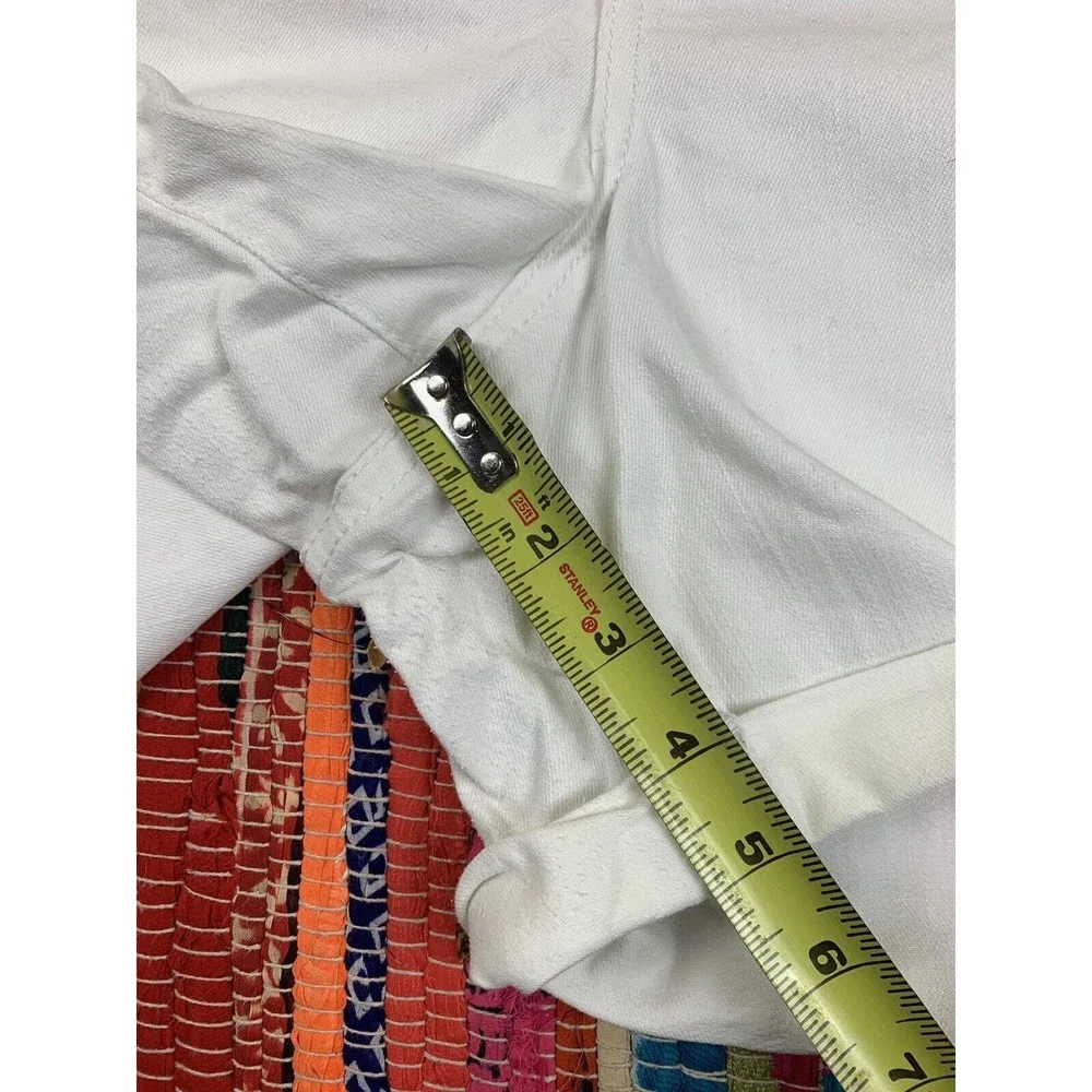 Lane Bryant White Short Shorts Womens 22 (44x5) Stretch Cuffed 5-Pocket Design - Picture 7 of 12
